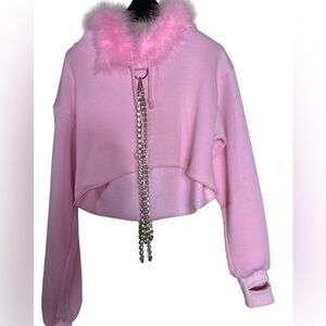 Sugar Thrillz Pink Fur-Trimmed Hoodie